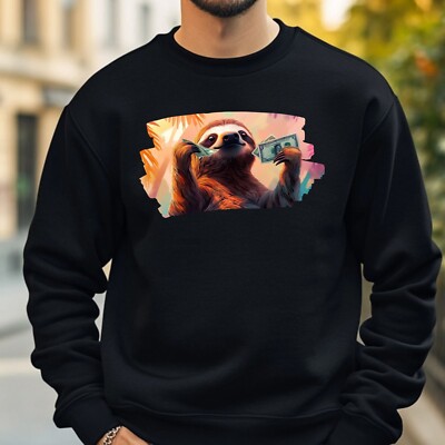 Faultier mit Geld Sweatshirt Kuschelig und Perfekt für jeden Anlass S bis 4XL