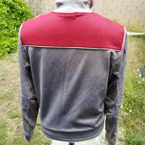 PUMA Vintage Retro Warm Up Track Jacket Mens sz Large 2 Tone Grey Red - Picture 7 of 11