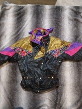 Nevica Ski Jacket Womens 10 Apres Snow Coat Retro Black Virage Fs17 Vtg 80s 90s