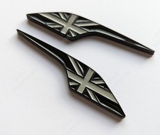 Gloss Black Grey Side Wing Union Jack Badges for MG Rover MG3 MG4 MG5 ZR ZS ZT F