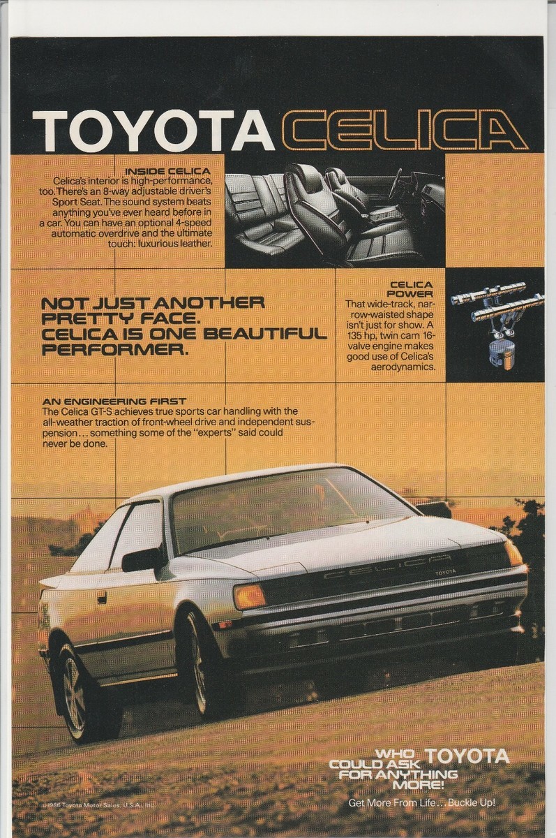 1986 Toyota Celica & GT-S - Vintage Original Print Ad