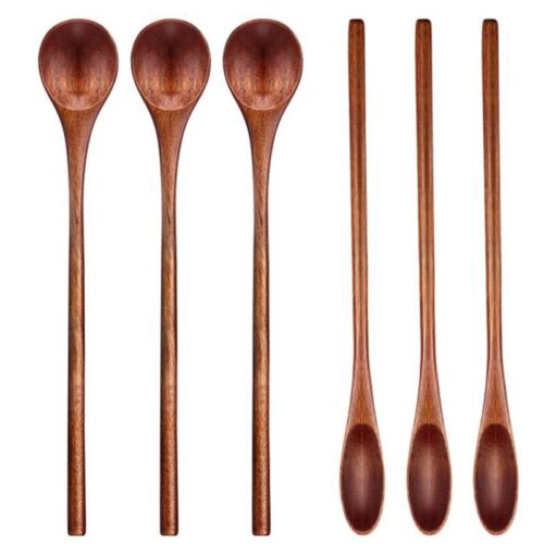 2X (6pcs Wooden Coffee Spoon, Wooden Blending Spoon re3410 - Picture 1 of 9