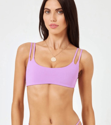 L Space NWT size S purple bikini swim Zinnia top