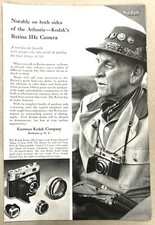 Vintage 1956 Original Print Ad Full Page - Kodak Retina IIIc Camera