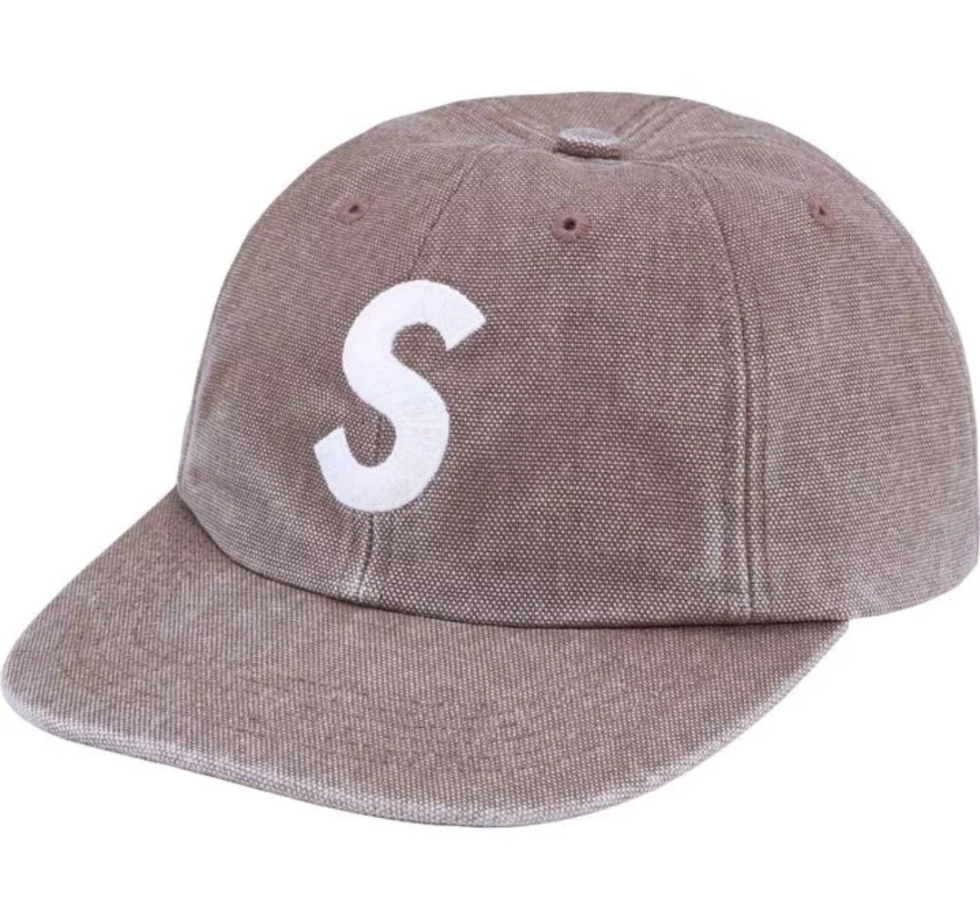 Toile enduite de pigment suprême logo S 6 panneaux kaki FW24 neuf en SAC rare