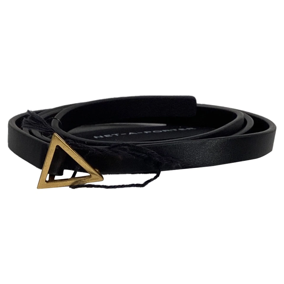 Bottega Veneta Triangle Buckle Belt In Leather Women Black One Size