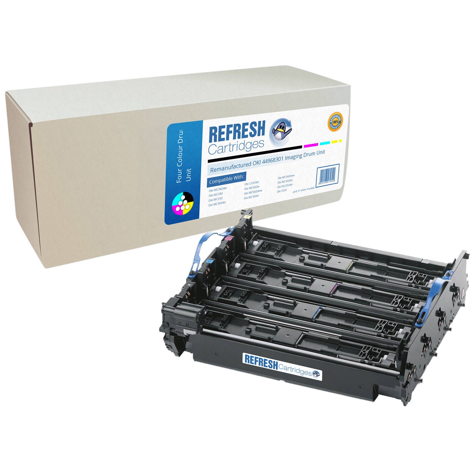Refresh Cartridges Four Colour Drum Unit 44968301 Compatible With OKI Printers