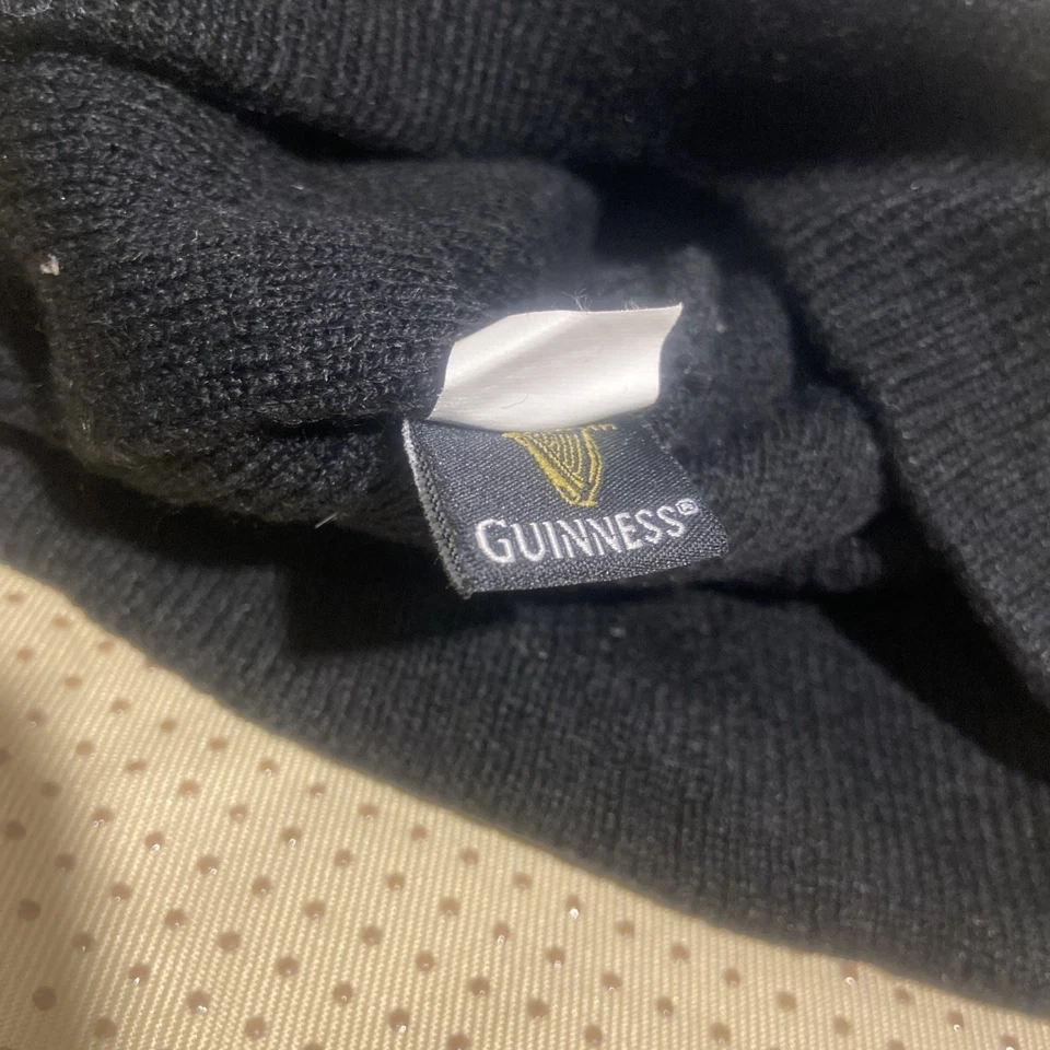 Gorro vintage Guinness irlandés Stout cerveza calavera bordado negro Foto 3 de 4