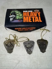 Harley-Davidson 3pc set Christmas Ornaments Hang Some Heavy Metal 2000 -136