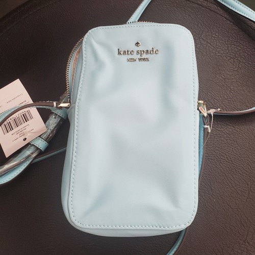Kate Spade Kitt North South Nylon Handy Umhängetasche in Fountain Blue Neu mit Etikett - Bild 2 von 10