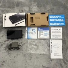 Nintendo DS Lite Onyx Black Console w/Box OEM matching serial VGC CIB Complete
