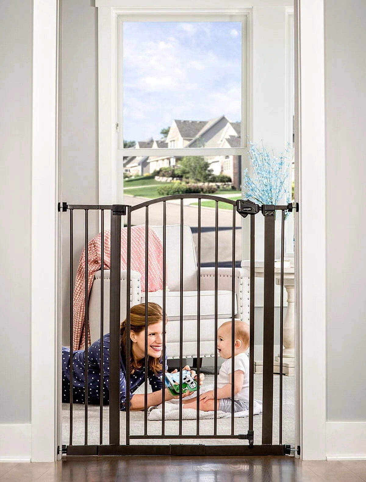 Home Accents Extra Tall Baby Safety Gate Walk Thru Pet Fence Security Dog Door