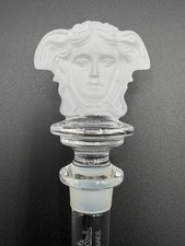 Versace Medusa Rosenthal Frosted Clear Lead Crystal Wine Stopper
