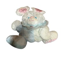 Vintage Fisher Price Puffalump Mouse Bear Plush White Pink Blue Rattle READ
