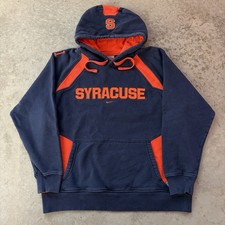 Vintage Nike Syracuse Orange Center Swoosh Hoodie Sweatshirt Player Issue Large