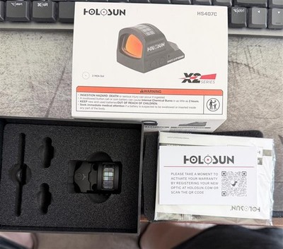Holosun HS407C X2 Red Dot Reflex Sight MOA Dot Solar and Battery Powered. 