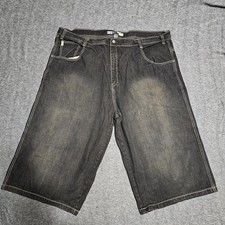   Y2K Southpole Baggy Denim Jorts Black Wash Size 50  Jeans Shorts 