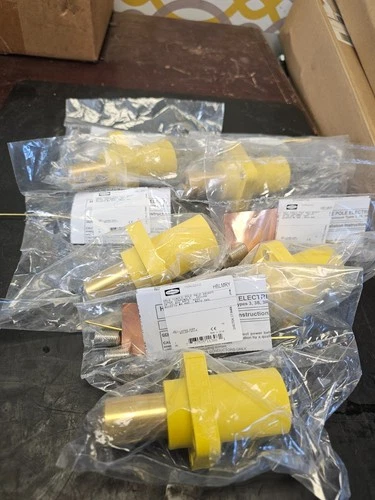 5PC HUBBELL HBLMRY SINGLE POLE MALE RECEPT SCREW TERMINAL, YELLOW (NEW)