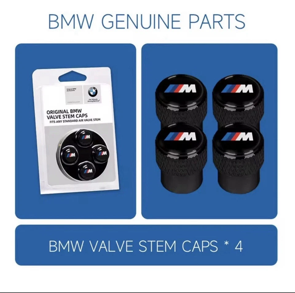 BMW Genuine Valve Caps Set M Fits F20 F20 LCI F21 F21 LCI F40 F22 36122447402  - Image 3 of 4
