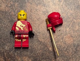 Lego Ninjago Kai Minifigure w/ Sword Weapon Red w/ Gold Dragon (2254, 2518)