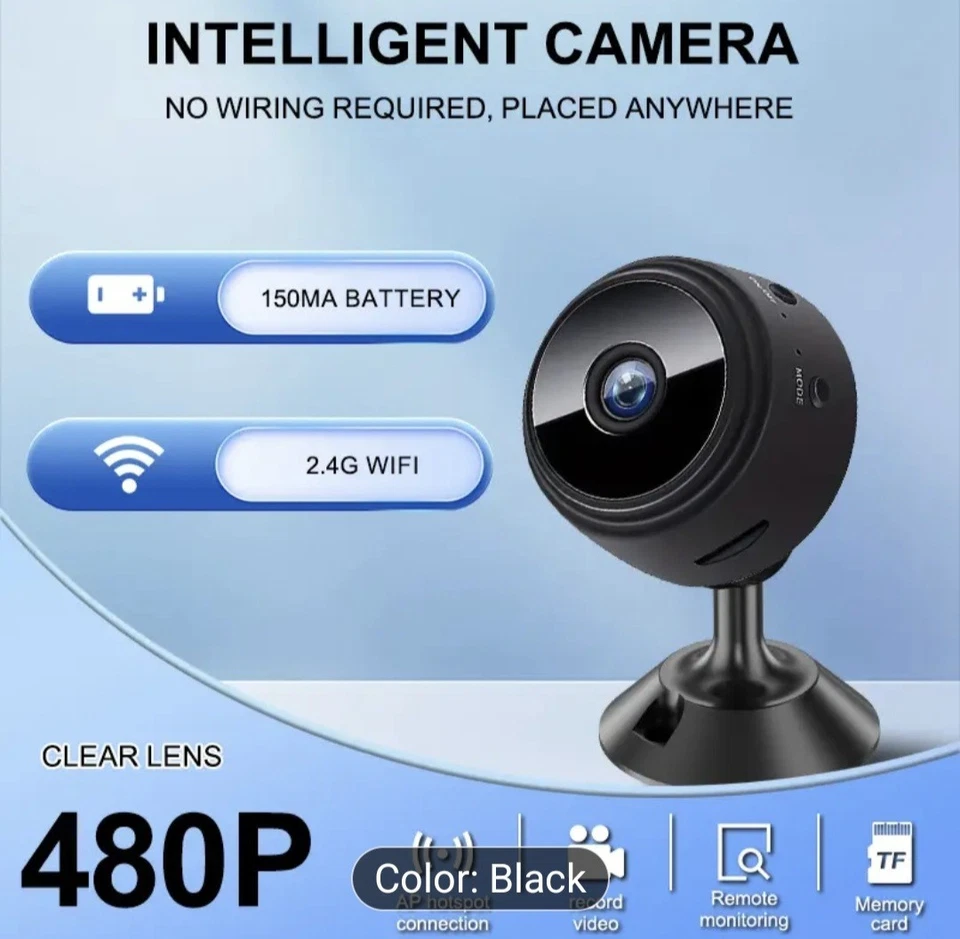 V720 Wireless Smart Security Camera 480P HD Video 2.4GHz WiFi 150mAh New - Image 2 of 4