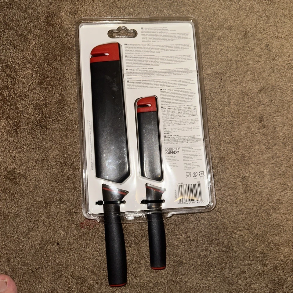 Нож шеф-повара Joseph Joseph Slice & Sharpen 6 дюймов и нож для чистки овощей 3,5 дюйма с ножнами - Изображение 2 из 2