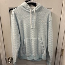 Nike Blue Pullover Hoodie Embroidered Logo Mens Size M Unisex