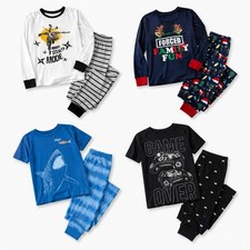 Boys Pajamas Lot Size 8 Carters Holiday Time 4 Sets Gaming Shark Christmas