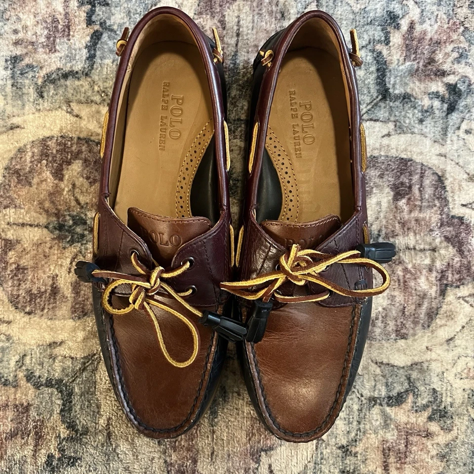 Zapatos de barco de cuero Merton Polo Ralph Lauren para hombre talla 10 D - 14557 Foto 2 de 4