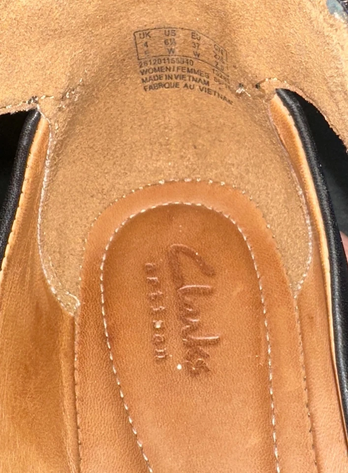 Clarks Artesanal Clarene Tide Cuero Negro Correa al Tobillo Plataforma Cuñas - Talla 6.5 Foto 4 de 4