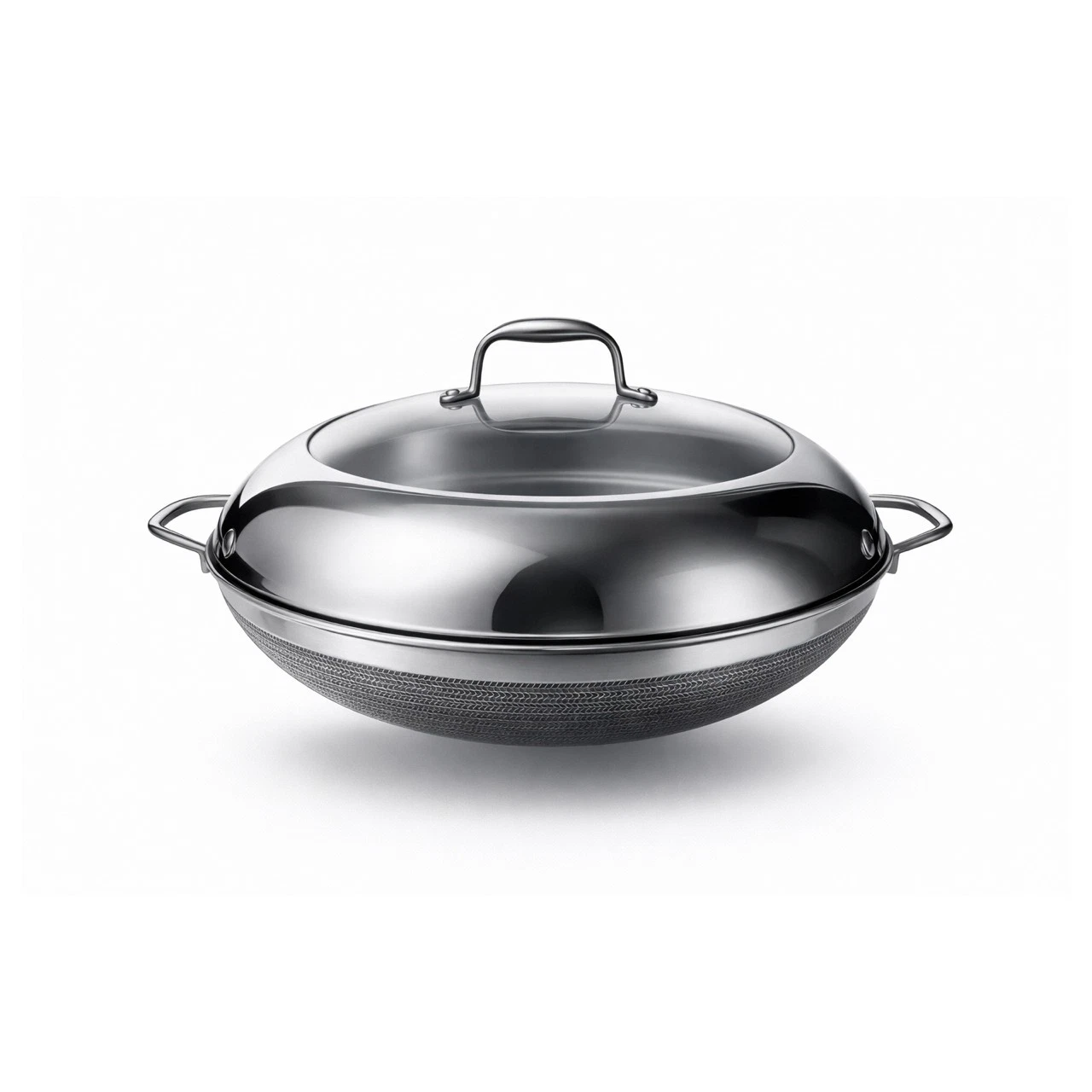 HexClad Hybrid Nonstick 15” Hybrid Pan with Stainless Steel Lid Used