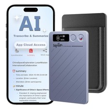 AI Voice Recorder w/Case, AI Note Taker App Control, AI Transcription and S...