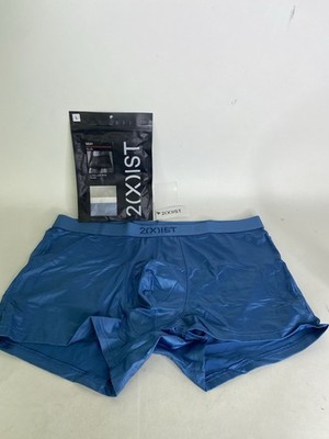 2xist Sexy Sliq Ultra Low Rise Trunk Boxer Briefs Underwear Blue Steel Mens L
