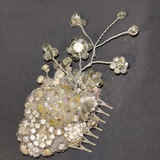 head piece for wedding Comb/clip Rhinestones Crystals Vintage NWOT Handmade