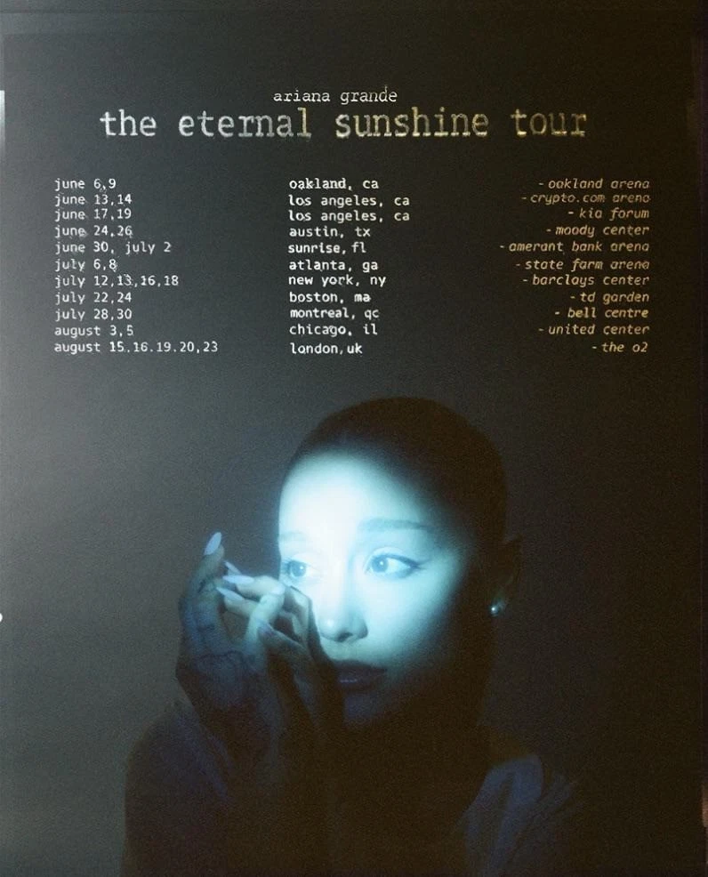 Ariana The Eternal Sunshine Tour 2026 Vertical Poster