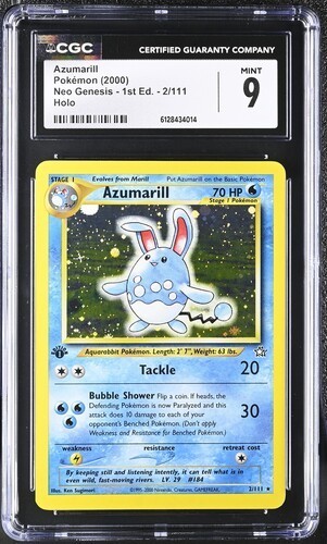 CGC 9 MINT Azumarill 2/111 Holo 1st Edition 2000 Pokemon Neo Genesis