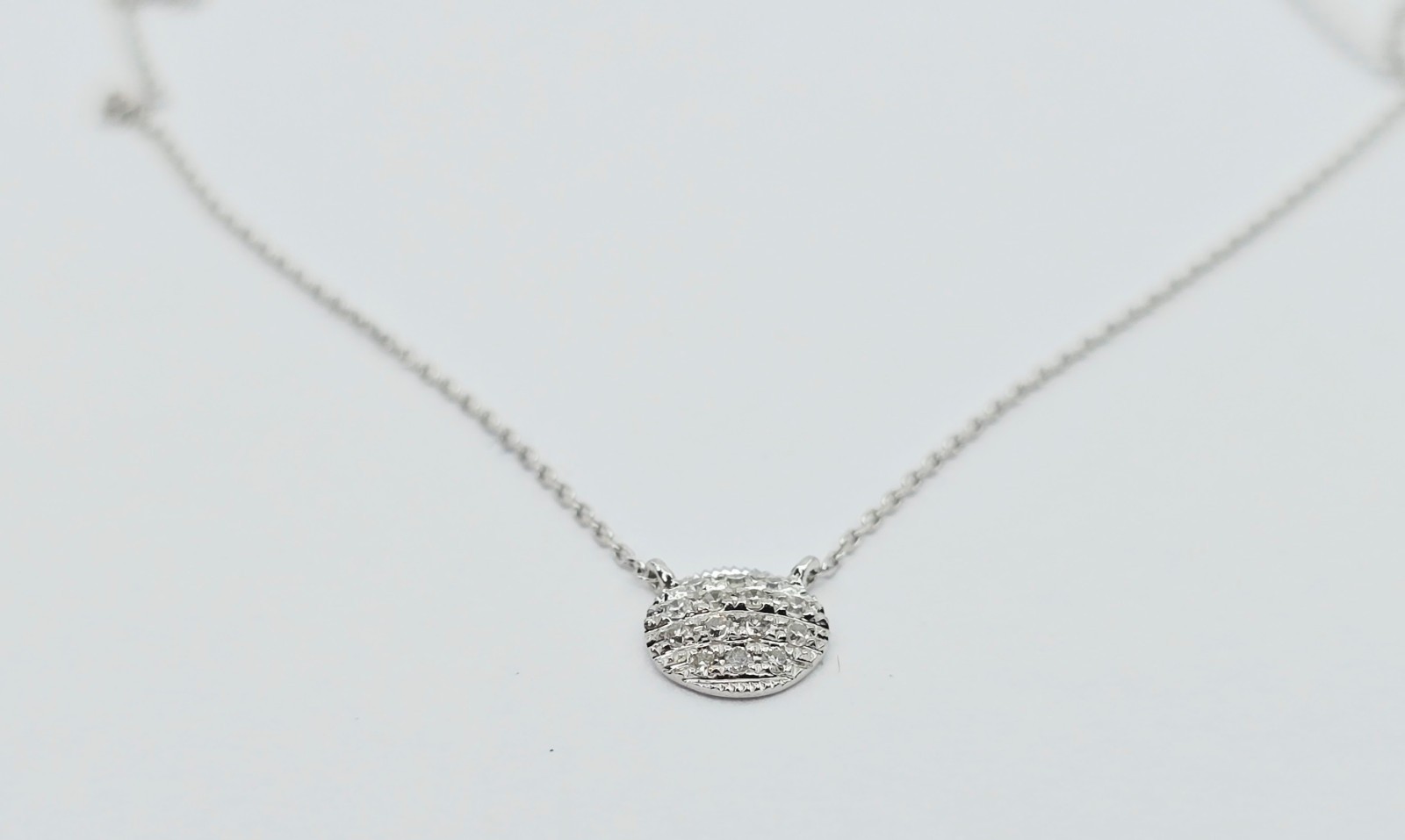 Thin 14K Solid White Gold Link Chain Necklace & R… - image 7