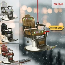 ersonalized Barber Chair Ornament 2D – Custom Name Hair Stylist Christmas Decor