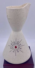 VTG MCM 10.5" Cleminsons ATOMIC SUN BURST SNOW FLAKE ART POTTERY PITCHER VASE