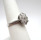 14K White Gold .40 TCW Diamond Flower Cluster Ring Size 6.5 4.1 Gr [R390] — photo 3