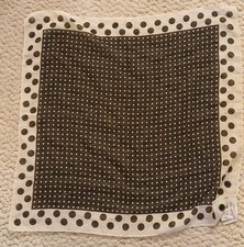 VINTAGE black and white polka dot scarf NWT made In Italy 20x20