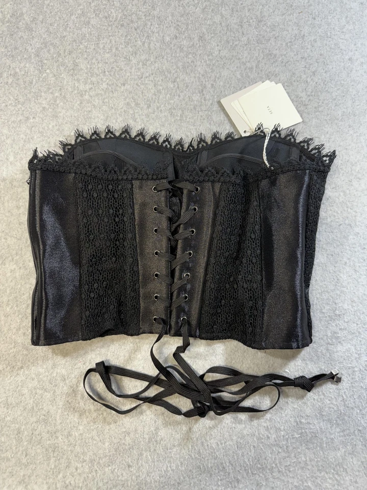 Top La Perla Bustier para mujer 38 encaje seda satén corsé sin tirantes hecho en Italia Foto 4 de 4