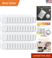 TENS Unit Electrode Pads 2"x2" 48 Pcs Value Pack, Reusable Latex-Free