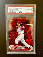 Eugenio Suarez 2018 Topps Chrome Red Refractor /5 PSA 10 #41 Color Match SSP