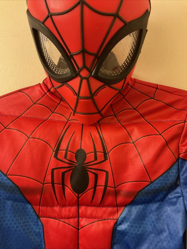 DISFRAZ MONO ACOLCHADO HOMBRE ARAÑA NIÑOS DISFRAZ CON GUANTES Y MÁSCARA TALLA 6~8 Foto 4 de 4