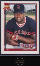 1991 Topps Traded #123T Mo Vaughn Rookie Card RC Boston Red Sox. rookie card picture