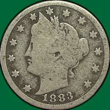 1883 With Cents Liberty Head V Nickel Very Good VG Coin #32767