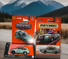 Lot Of 2 Matchbox Forest Ranger Ford Interceptor & Jeep Grand Cherokee Moving Pt