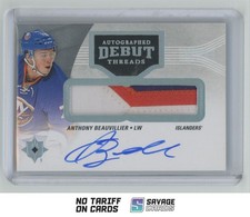 2016-17 UD Ultimate Auto Debut Threads RC Patch Auto Anthony Beauvillier /99