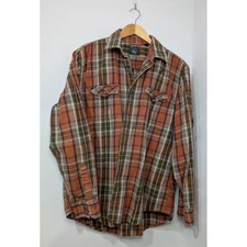 G H Bass & Co Plaid Long Sleeve Button Up Shirt Men Size Large